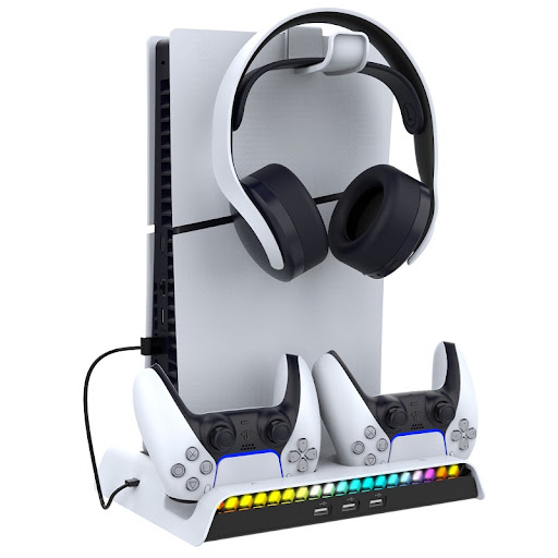 iPega Charging Dock Cooling Fan RGB For Playstation 5 Slim Both Disc and Digital Editions Charging Base Stand Station iPega Charging Dock Cooling Fan RGB For Playstation 5 Slim Both Disc and Digital Editions Charging Base Stand Station